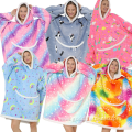 adult oversized home wearable warm fleece blanket hoodie